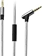 Audio Cable, Tsumbay Braided Auxiliary Audio Cable Right Angle Tangle-Free AUX Cable Cord with in-line Remote and Mic for Headphones, PS4, iPhones, Smartphones, iPads, Home / Car Stereos, Speakers (3ft/1m)