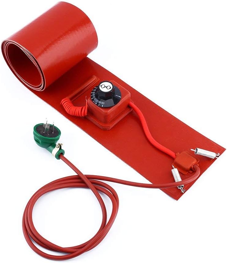 Metal Drum Heater Drum Antifreeze Heater Adjustable Thermostat Suitable for Metal Bucket Plastic Pail Paint Pail, 250 x 1740mm/3000W, 220V
