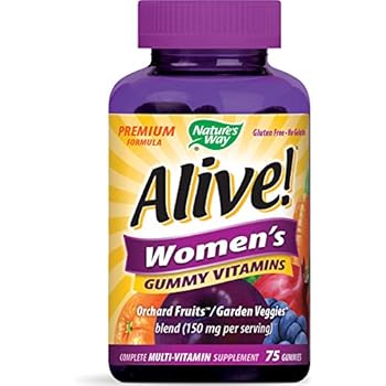 Natures Way Alive Womens Premium Gummy Multivitamin Fruit And Veggie Blend 150mg Per Serving Full B Vitamin Complex Gluten Free Made With