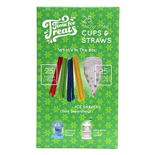 Time for Treats Snow Cone Cups and Spoon Straws 25-Pack by VICTORIO VKP1125 - Thumbnail 6