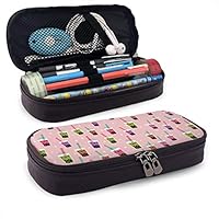 Pgonesex Boba Bubble Tea Leather Cute Pencil Case - High Capacity Pencil Pouch Stationery Organizer Multifunction Cosmetic Makeup Bag, Perfect Holder for Pencils and Pens