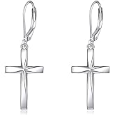 Cross Earrings 925 Sterling Silver Dangle Earring Gifts for Women