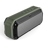 [Waterproof & Dustproof] Arespark Portable Bluetooth Speaker with 10 hour Playtime NFC Function and Built-in Mic for Home Fun & Outdoor Sports and Biking (U-green)