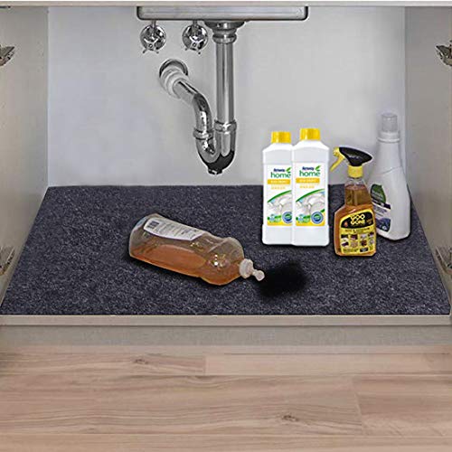 Under The Sink Mat,Kitchen Tray Drip,Cabinet Liner,Fabric layer,Waterproof Layer,Reusable,Washable (36inches x 24inches) (Best Kitchen Shelf Liner)