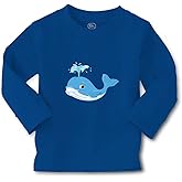Kids Long Sleeve T Shirt Whale Funny Ocean Sea Life Cotton Boy & Girl Clothes Funny Graphic Tee Royal Blue Design Only 4T