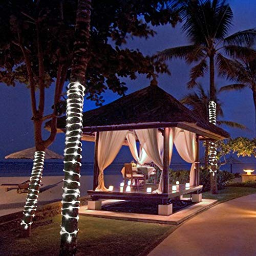 image for IMAGE 8 Modes Solar Rope String Lights, 13m 42.6Foot 100LED,2400mah Hi