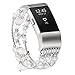 fastgo Compatible for Fitbit Charge 2 Bands, Bling Jewelry Bracelets Elastic Stretchy Replacements Band/Strap Compatible for Fitbit Charge 2 HR2 Bands for Women/Girls Fitness Smart Watch