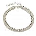 Women Anklet , kaifongfu Multi Layer Silver Crystal Ball Bracelet Anklet Ankle Foot Chain Women Jewelry for Valentine’s Day (Silver)