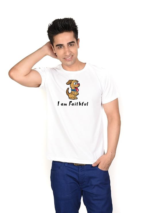 Buy LetsFlaunt I am Faithful White T-shirt Guys Dry-Fit-X-Large Nw at