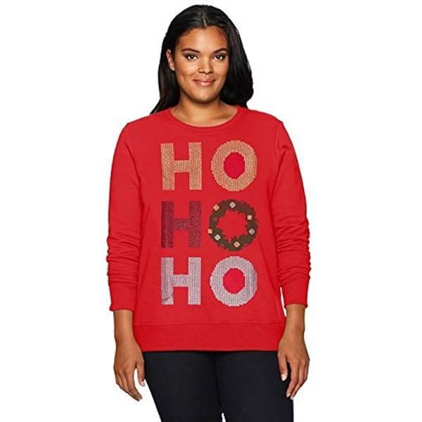 Amazon.com: JUST MY SIZE Women's Plus Size Ugly Christmas Sweatshirt, Ho Ho  Ho/Best Red, 2X : Clothing, Shoes u0026 Jewelry