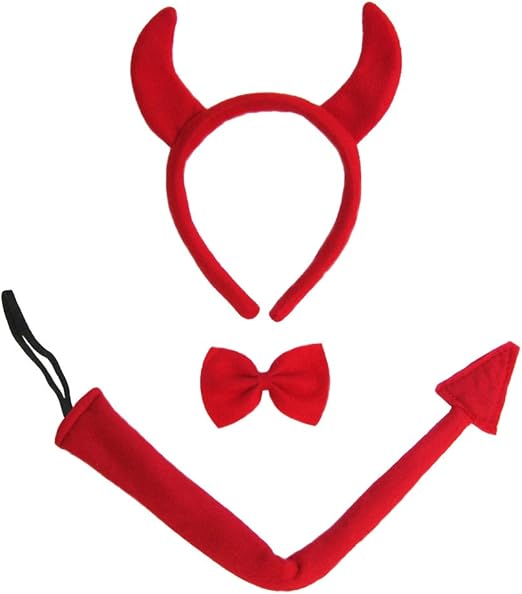 SeasonsTrading Devil Horns, Tail, Bow Tie Costume Set