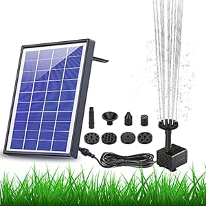 AISITIN-Solar-Fountain-Pump-65W-Panel-Backup-Solar-Water-Pump-Floating-Fountain-6-Nozzles-for-Bird-Bath-Fish-Tank-Pond-or-Garden-Decoration AISITIN 6.5W Solar Fountain Pump with1500mAh Battery Solar Water Pump Floating Fountain, 6 Nozzles, for Bird Bath, Fish…
