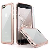 iPhone 6 Case, iPhone 6s Case, Clear Rose Gold SaharaCase (Bonus) Tempered Glass Screen Protector Slim Rugged Apple Shock-Absorption Bumper Anti-Scratch Hard Back for Apple 6/6s 4.7