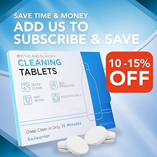 SoJourner Bags Water Bottle Cleaning Tablets 36 Pack, Biodegradable