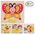 Vytung 3D Jigsaw Puzzles for Girls Boys Toddlers Babies Kids Wood Jigsaw Puzzle Toys for 2-5 Years(Pack of 4)-Domestic Animal-Chicken Fish Cat Butterfly