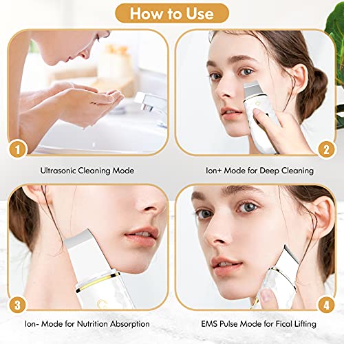 Skin Scrubber Face Spatula, Blackhead Remover Pore Cleaner with LCD