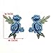 2pcs/Set Blue Rose Applique Embroidery Flower Patches for Clothing Appliques Flores Sewing Flower Patches
