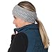 TrailHeads Ponytail Headband | Cable Knit Winter Ear Warmers | Fleece Ear Band Women - Storm Grey