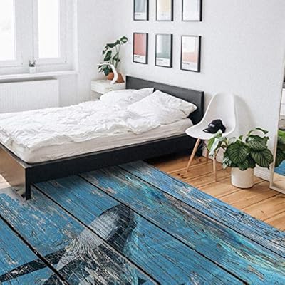 KITHOME Contemporary Non-Slip Area Rug Wood Grain Series Whale Printed Rugs Art Carnival Rubber Backing Living Room… 51TNehMaAdL