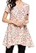 POGTMM Womens Summer V-Neck Short Sleeve Pocket Blouse Floral Print Swing Tunic Tops