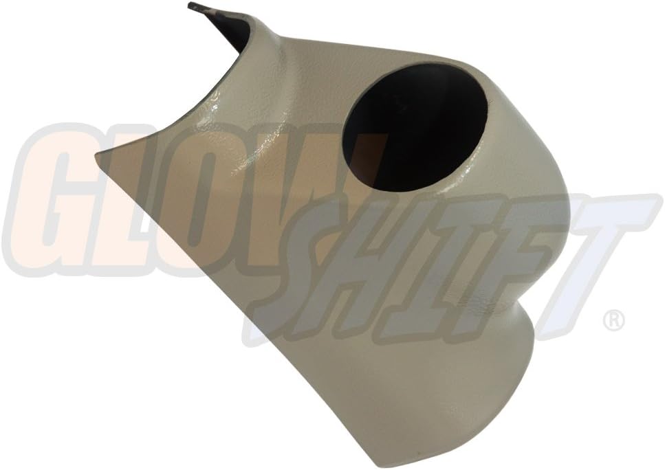 GlowShift Taupe Single Gauge Pillar Pod for 2003-2009 Dodge Ram Cummins 1500 2500 3500 - Factory Color Matched - UV Protected - Mounts (1) 2-1/16" (52mm) Gauge to Truck's A-Pillar