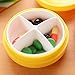 Haiker Portable Travel Pill Box Case Organizer Pocket Pill Case Container with 4 Compartment, Yellow