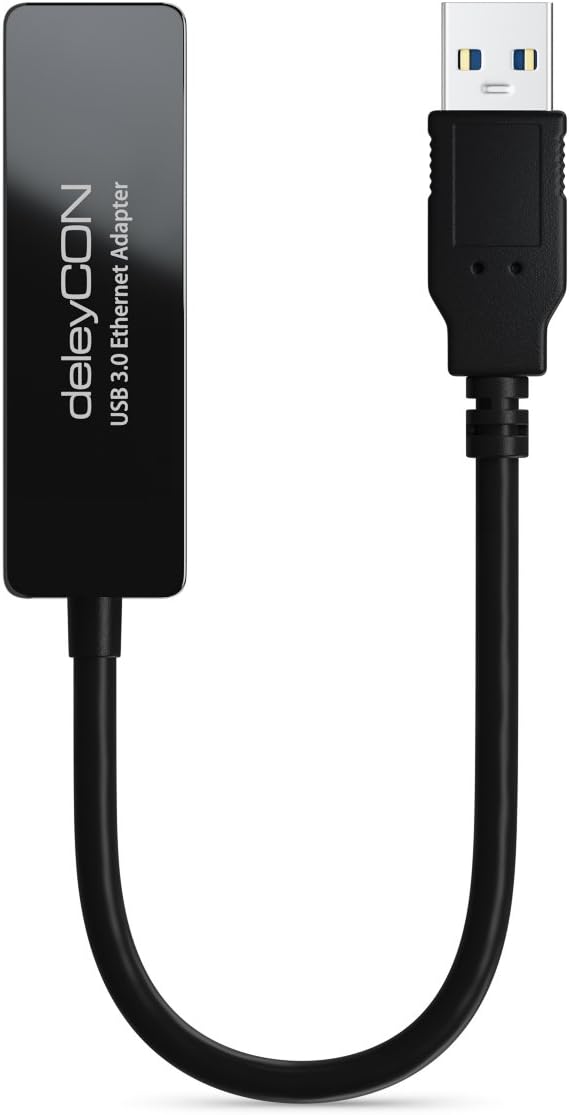 deleyCON USB 3.0 LAN Network Adapter 1000Mbit Gigabit Ethernet Type-A ...