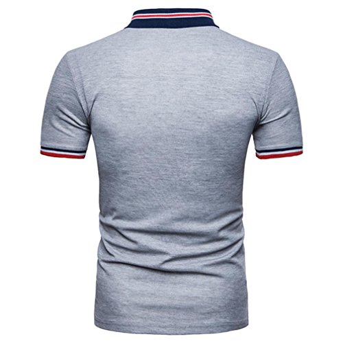 Sumen Mens Summer Fashion Print Classic Fit Golf Polo Tees Shirts Short Sleeve T-Shirts (XL, Gray) - Thumbnail 2
