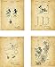Mickey Mouse Cartoon Patent Wall Art Prints - set of Four (8x10) Unframed - wall art decor for music lovers