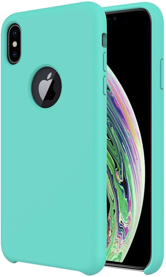 TIAMAT iPhone Xs/iPhone X Silicone Case, Soft Touch, Comfortable Grip, Slim Fit, Liquid Silicone Case with Microfiber Cloth Lining Cushion for Apple iPhone Xs/iPhone X (5.8 inch) - Mint