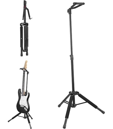 Fender Support Guitare Ajustable - Noir - Pliable - Rembourré - Pour Guitare/Basse