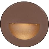 WAC Landscape Lighting, LEDme 120V LED Half-Round Indoor and Outdoor Step and Wall Light 3000K Built-in LED in Bronze