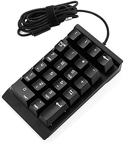 JinZhiCheng Mini 22 Keys USB Mechanical Numeric Keypad Keyboard with Cable(Black)