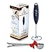 Star Coffee Powerful Handheld Milk Frother with Stand - BONUS Scoop w/Bag Clip, Microfiber Cloth & eBook included - Stainless Steel Whisk - Ideal Mixer for Coffee, Latte, Drinks