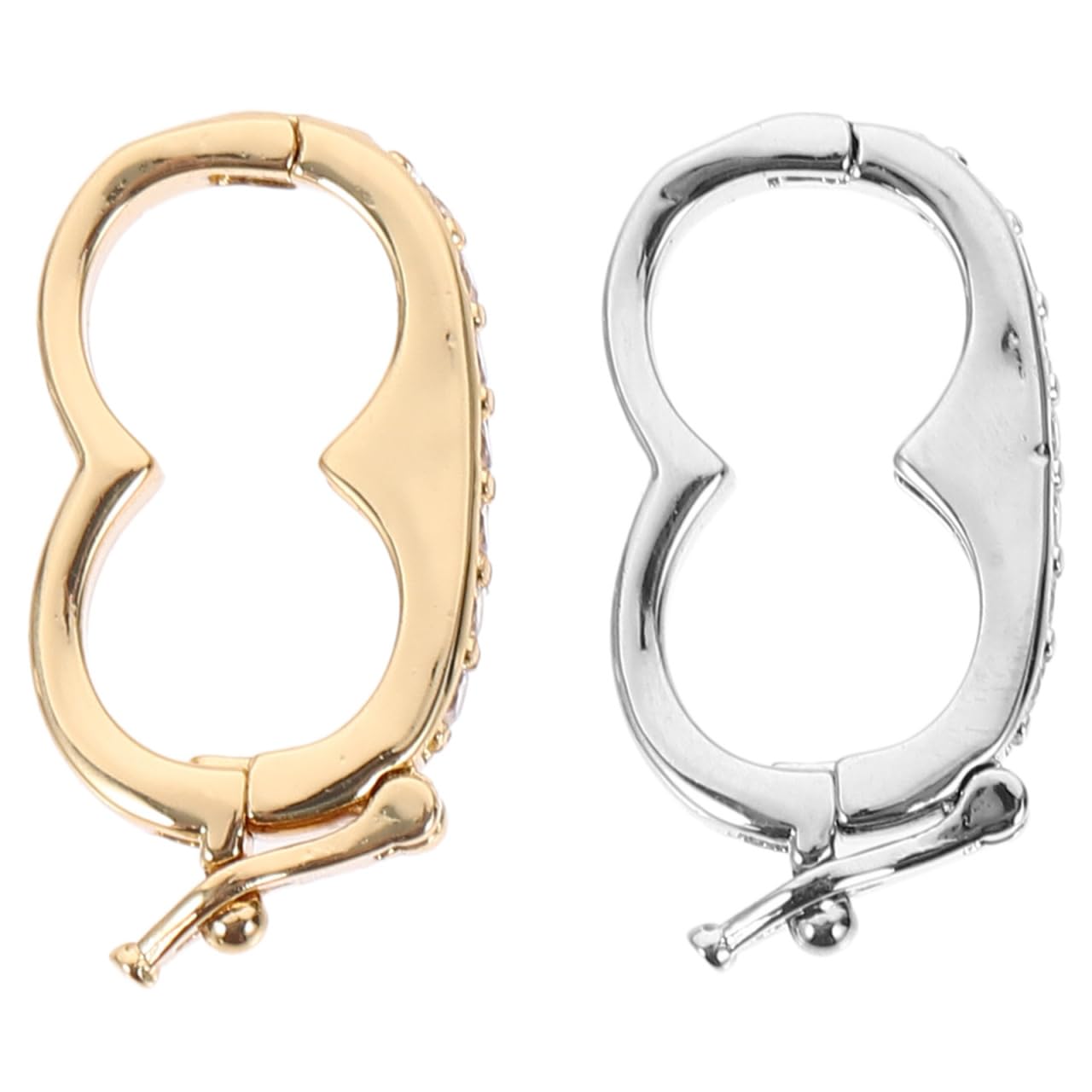 Healifty Necklace Shortener Clasps Bead Buckle Jewelry Connector Pearl Necklace Enhancer Adjustable Clasp for Multi-Strand Chains DIY Jewelry Making Accessory 0.75X0.39X0.12In 2-Pack