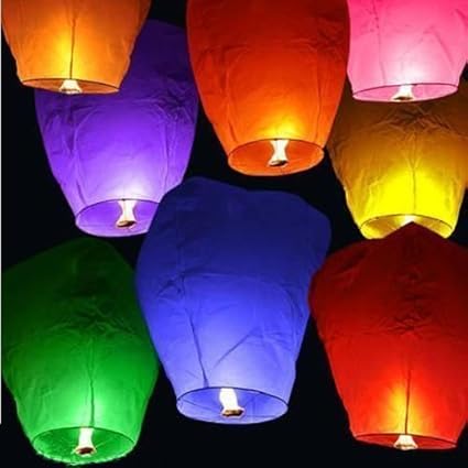 Crazy Sutra Make A Wish Hot Air Baloon Paper Sky Lantern Set of 15 (SLS01)
