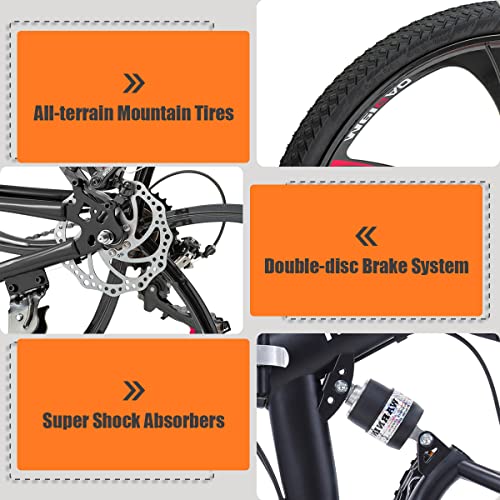 Max4out Folding Bikes Mountain Bike With High Carbon Steel Frame