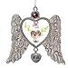 Angel Wings Mother Sun Catcher Pressed Flowers with Silver Mom Charm Attached Sparkling Jewels iMothers Day Suncatchers Remembrance