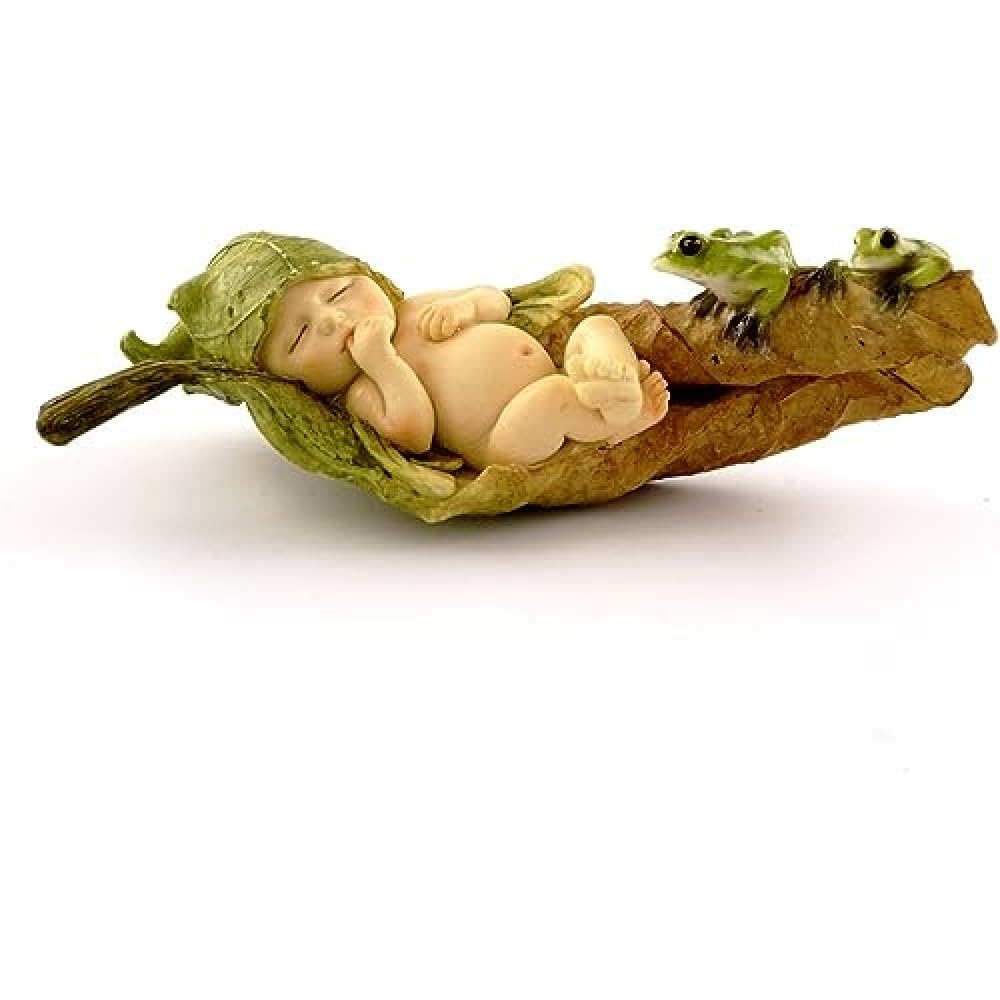 Photo 1 of ***SEE NOTES ***Top Collection Miniature Fairy Garden and Terrarium Statue, Sleeping Fairy Baby with Frogs