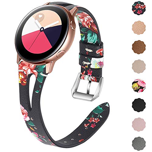 EZCO Leather Bands Compatible with Samsung Galaxy Watch Active 2 / Active/Gear Sport/Galaxy Watch 42mm, Soft Genuine Leather Watch Band Strap Replacement Wristband Accessories Women Man - Thumbnail 7