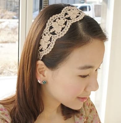 Amazon とてもかわいい オシャレな レース柄 ブラウン ヘア