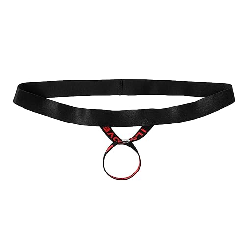 winying Men's Lingerie Hollow Loop Fancy Metal Ring Thongs