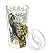 Cypress Home Proud Peacock Double Wall Glass Travel Coffee Cup with Lid