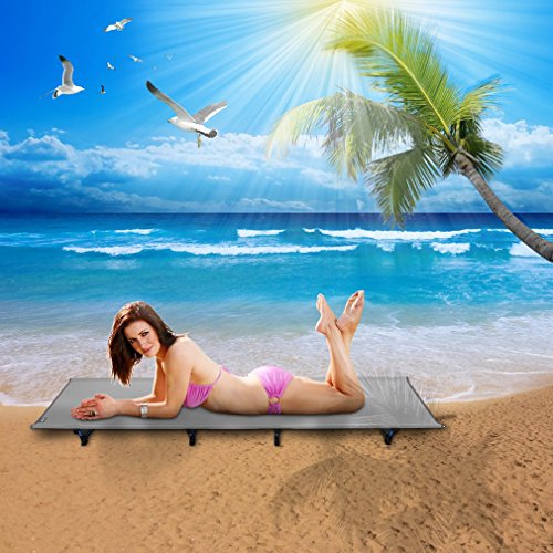 Belovedkai Ultralight Folding Tent Camping Cot Bed, Single Camp Bed Bed Travel Cot 440lbs for Camping Hiking Fishing with Free Storage Bag