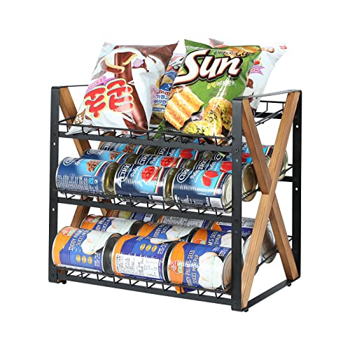 Stackable Can Rack Organizer, 3 Tier Stacking Can Storage Dispenser