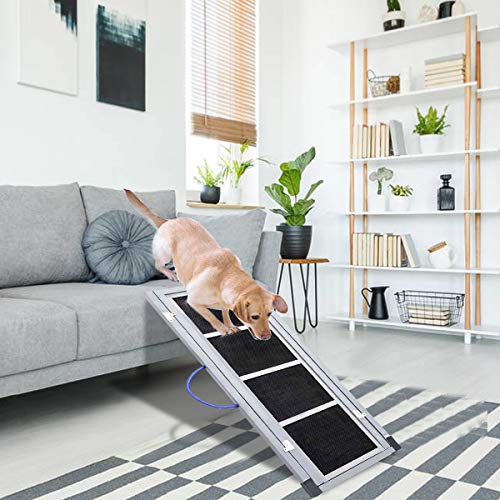 TOOCA Extendable Dog Ramps, Telescoping Dog Ramp for Small/Large Dogs