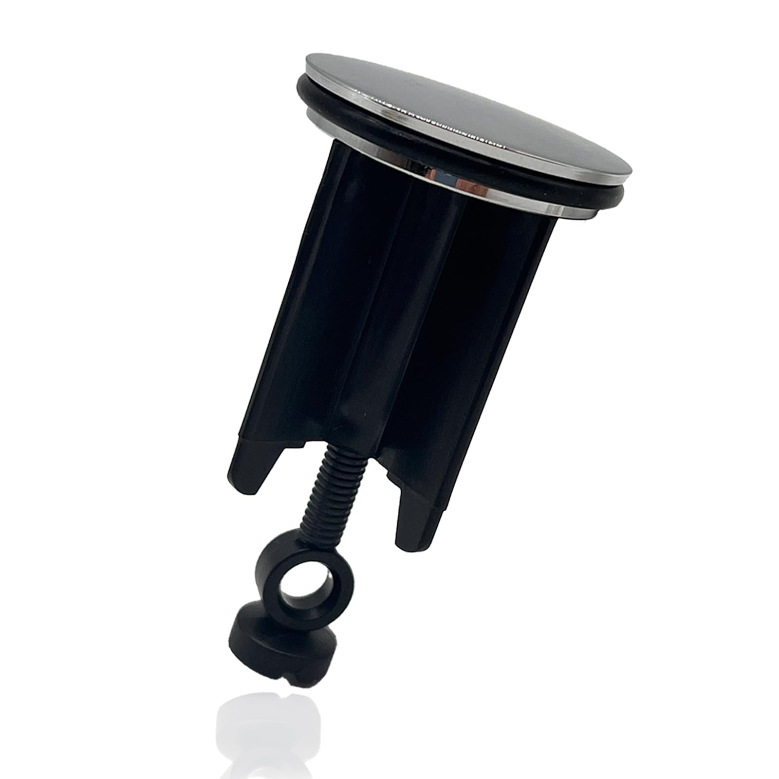 40mm Pop Up Sink Plug Replacement–Black, Lever Arm Rod Operated Sink Plug, Chonphan Basin Waste Drain Plug, Adjustable, Chrome Brass, Height 66mm-83mm for Bathroom Washbasin Lavatory — image 1