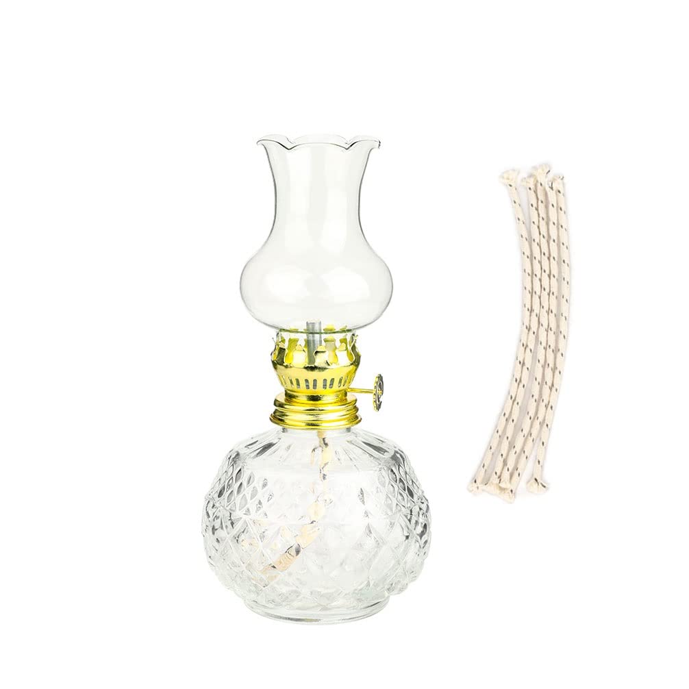 amanigo Amanigo Oil Lamp Glass Kerosene Lantern - Classic Hurricane Lamps for Indoor Use (7 in)