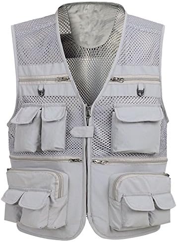 Zhusheng Men's Mesh 16 Pockets Photography Fishing Travel Outdoor Quick Dry Vest Breathable Waistcoat Jackets