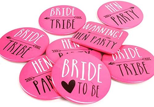 Party Badges Pink Hen Do Bride To Be Wedding Party Night Out Fun (16X)